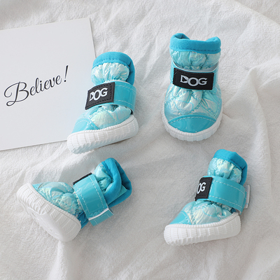 小狗鞋子冬天外出保暖软底橡胶鞋