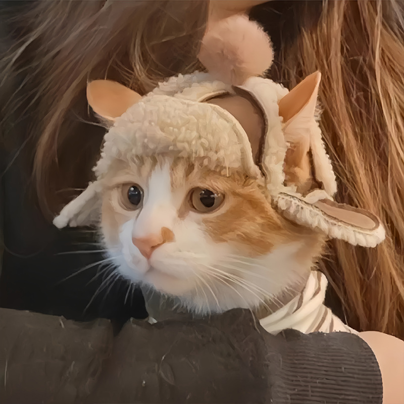 猫咪帽子露耳朵头套可爱加厚加绒宠物用品两脚衣高颜值布偶猫蓝猫