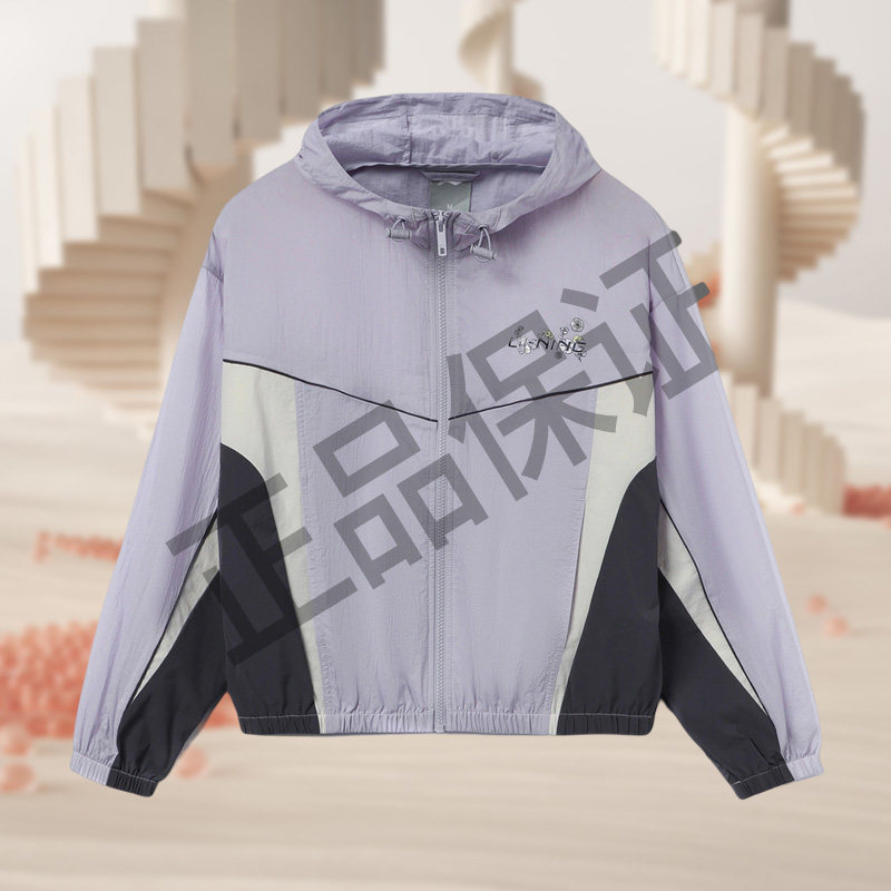 李宁风衣女士新运动潮流开衫长袖连帽宽松秋季运动服AFDR324