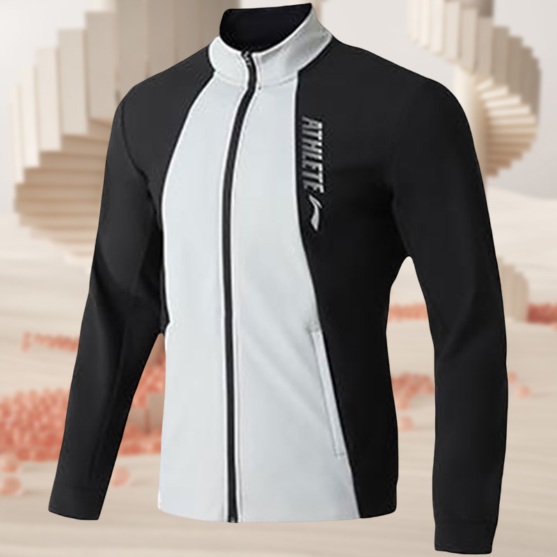 冬李宁男子开衫无帽运动卫衣外套AWDQ725