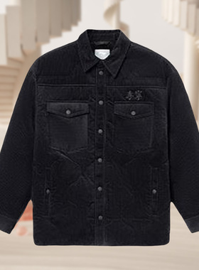 李宁正品外套冬季新款男子刺绣宽松保暖灯芯绒短款棉服AFMR459