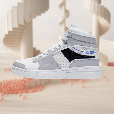 李宁正品新款男子篮球文化鞋时尚复古高帮运动休闲鞋ABCS097-1-2