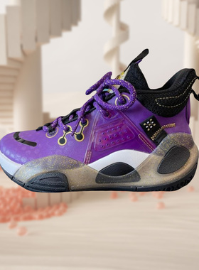 李宁正品韦德全城9减震回弹篮球鞋大童 视野蓝色YKBR076