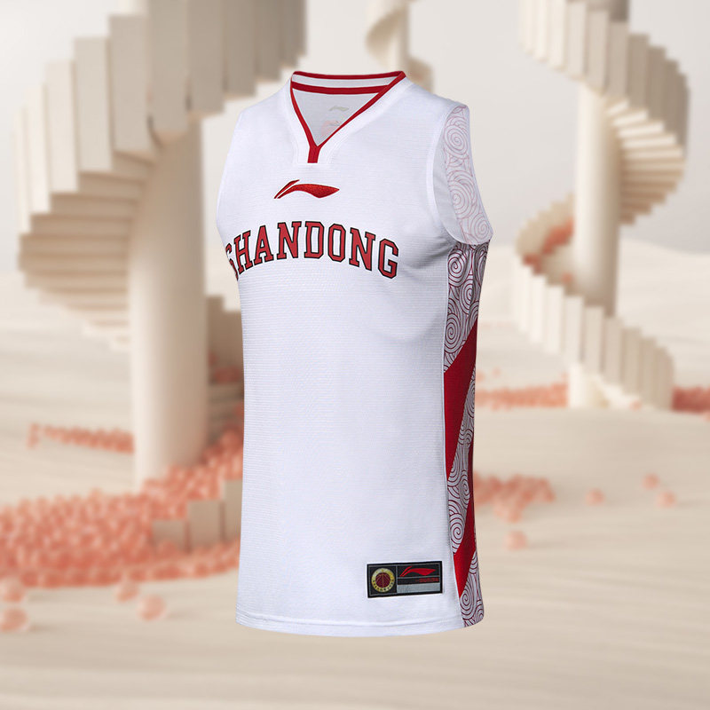 李宁正品比赛服男新款山东队cba篮球系列背心篮球服运动服aayn805