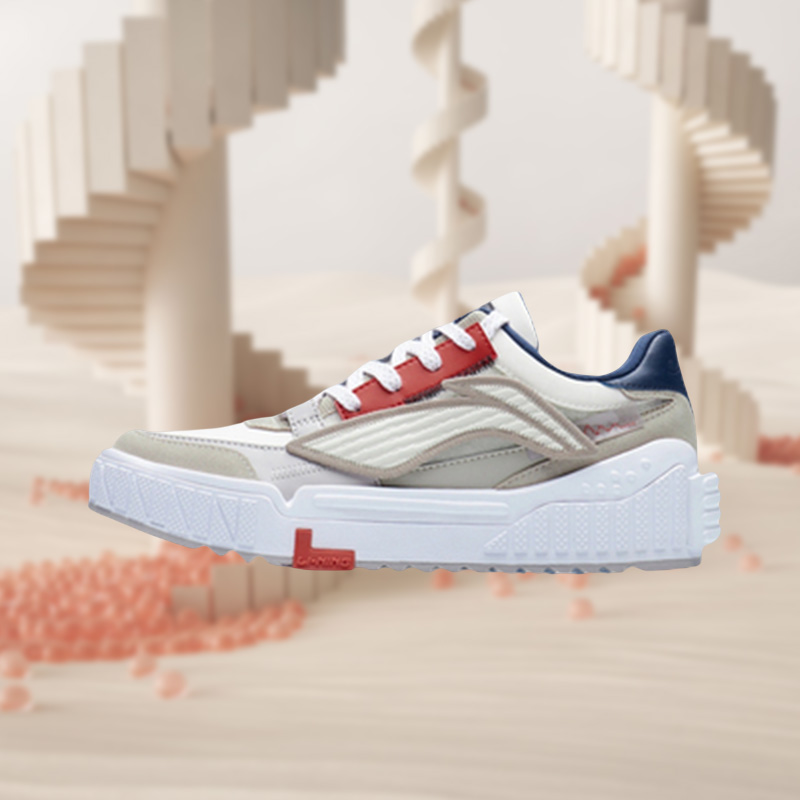 李宁板鞋男鞋秋季新款进击休闲鞋时尚小白鞋运动鞋男AGCR309