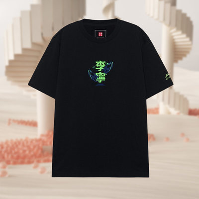 中国李宁男子篮球专业宽松印花圆领运动休闲短袖T恤文化衫AHSR955