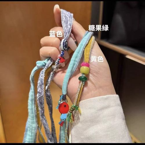民族风彩色棉麻布艺吊坠项链手链