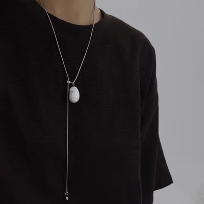 轻奢长款巴洛克珍珠项链Y毛衣链