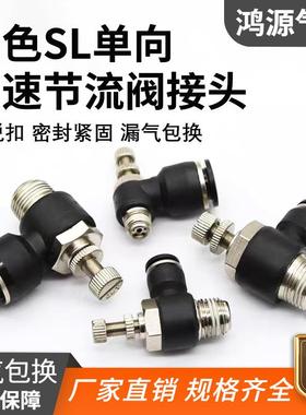 SL单向调节阀可调式节流阀L型调速气管接头厂家直销SL4-M5/6/8-02