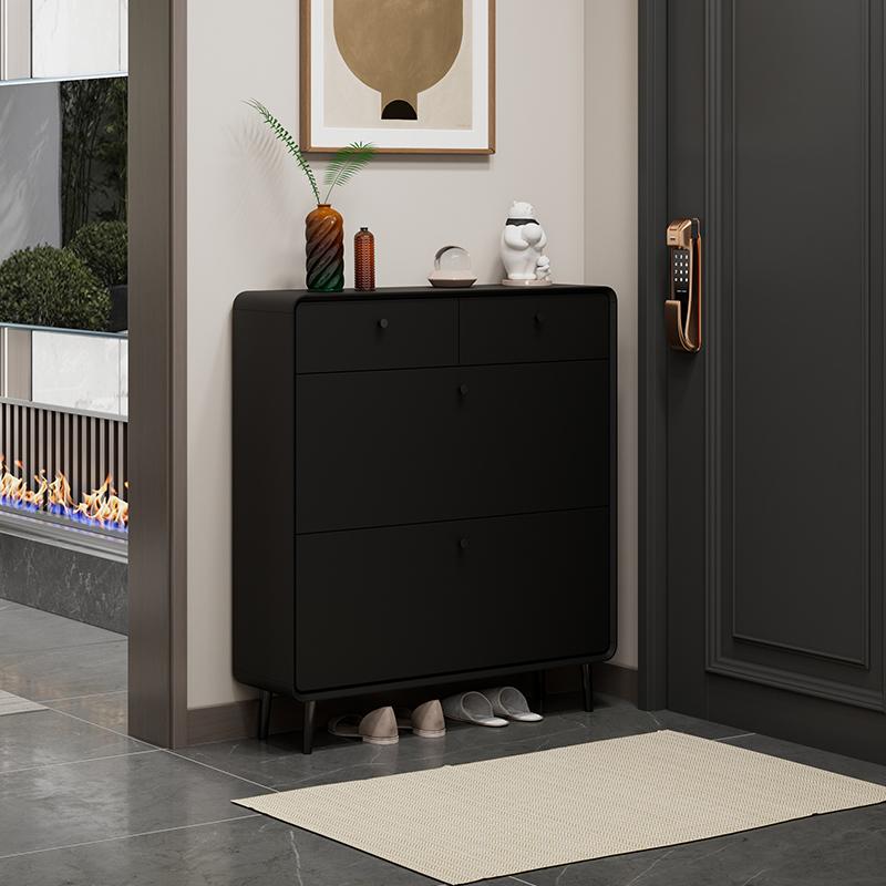 鞋柜家用门口黑色入户超薄翻斗玄关柜进门大容量简约省空间鞋架