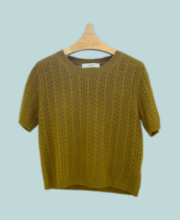 女春秋短袖 羊毛Nora气质小上衣 卡腰针织衫 慵懒风法式