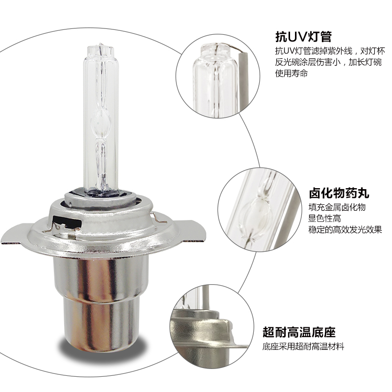 摩托车大灯踏板车灯改装H6疝气灯氙气灯套装35W55W强光超亮