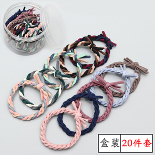 橡皮筋发圈女韩国可爱简约头绳小清新个性 发绳扎头发 皮套编织新款