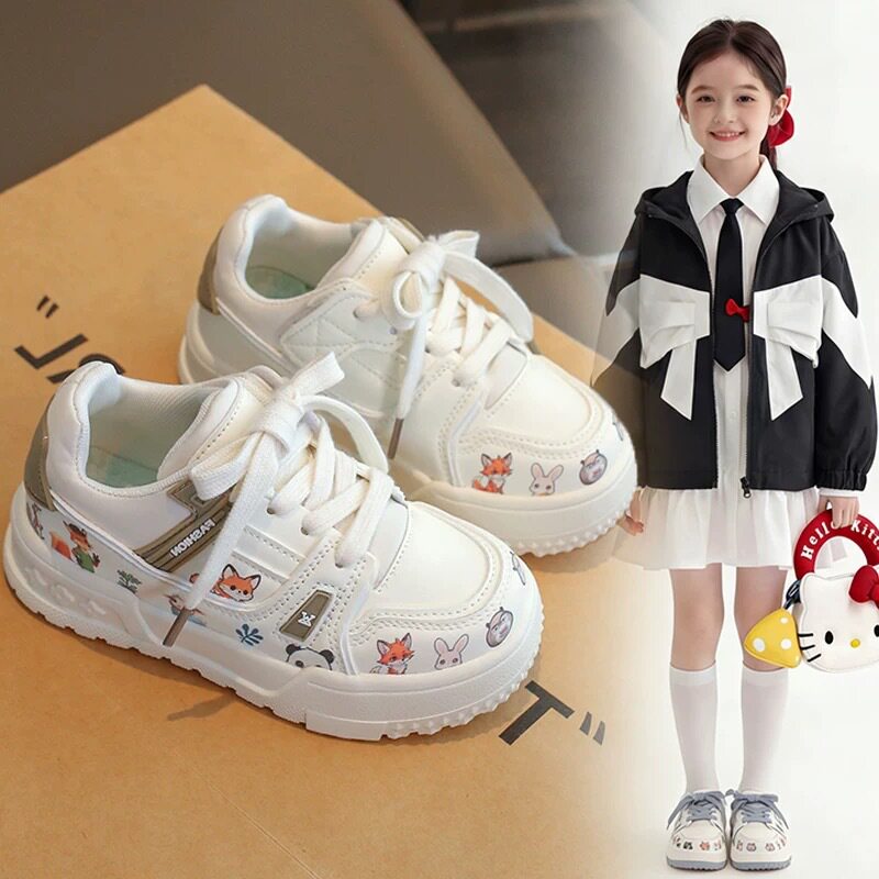 女童厚底板鞋男童春季休闲鞋儿童小白鞋中大童百搭洋气轻便运动鞋