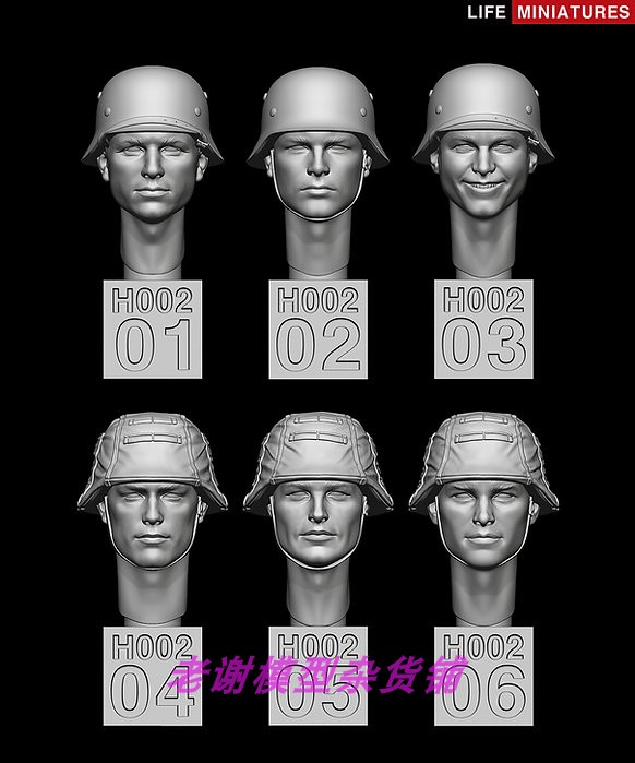 Life Miniatures WW2 German Heads Set No.2(1/35 scale)