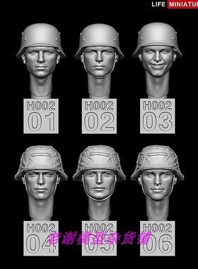现货 Life Miniatures WW2 German Heads Set No.2 (1/35 scale)