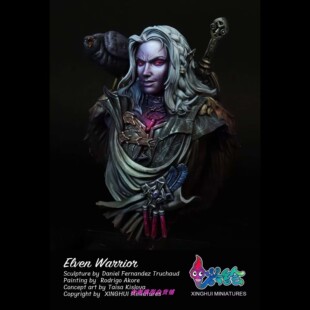 现货【兴绘模型】Elven warrior Bust 精灵猎魔人 树脂人物胸像