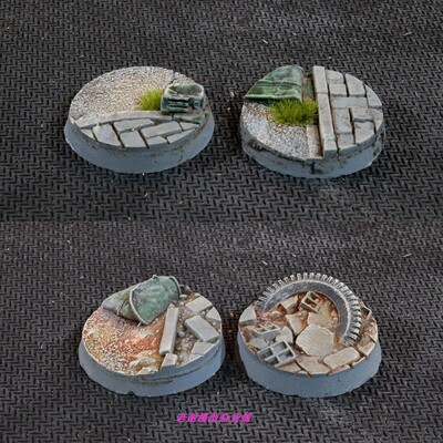 现货 Gamers Grass Urban Warfare Bases, Round 25mm (x10)