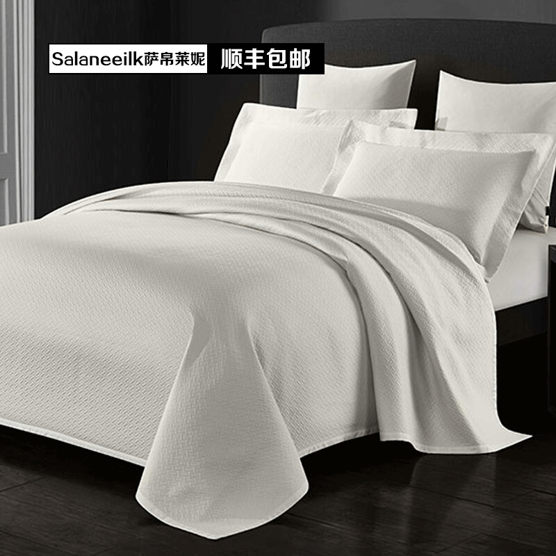 欧式纯棉全棉简约床单夏被加厚空调被美棉空O气层床盖套件三件套