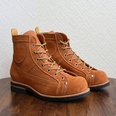 翻毛65式跳伞靴3516厂真皮短脸工装靴固特异户外休闲徒步靴马丁靴