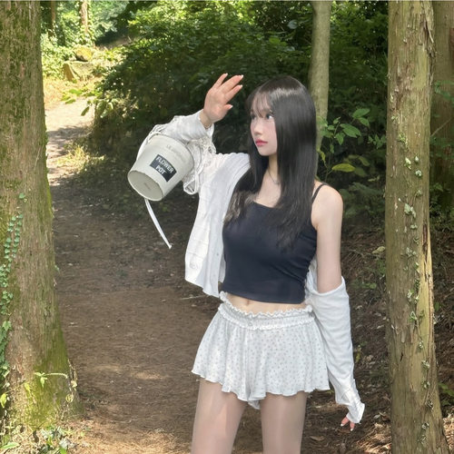 韩国Glowny朴彩英rose同款纯欲碎花短裤高腰显瘦华夫格热裤女潮