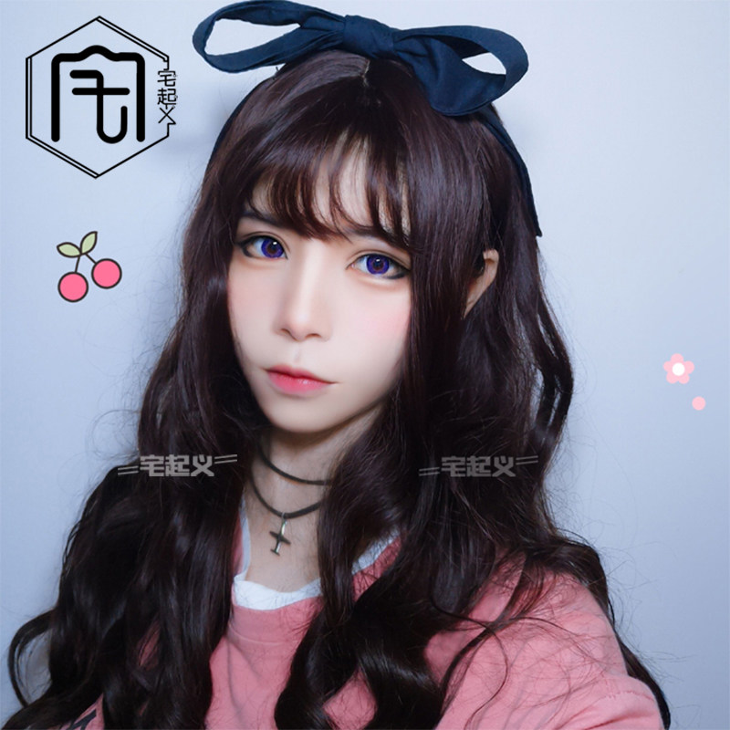 宅起义日系软妹lolita假发女款大波浪原宿日常修脸学生cos长卷发