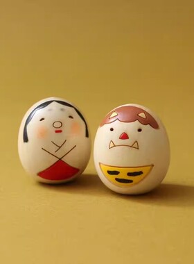 「京都和风」日本制 中川政七商店卯三郎手工木雕玩偶迷你摆件