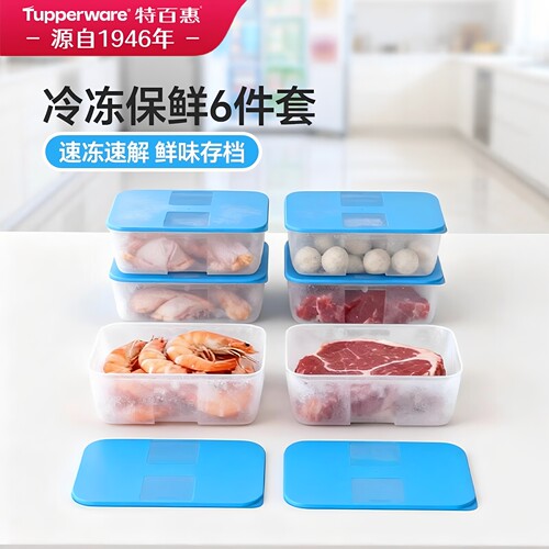 特百惠冷冻盒6件套速冻盒锁鲜盒