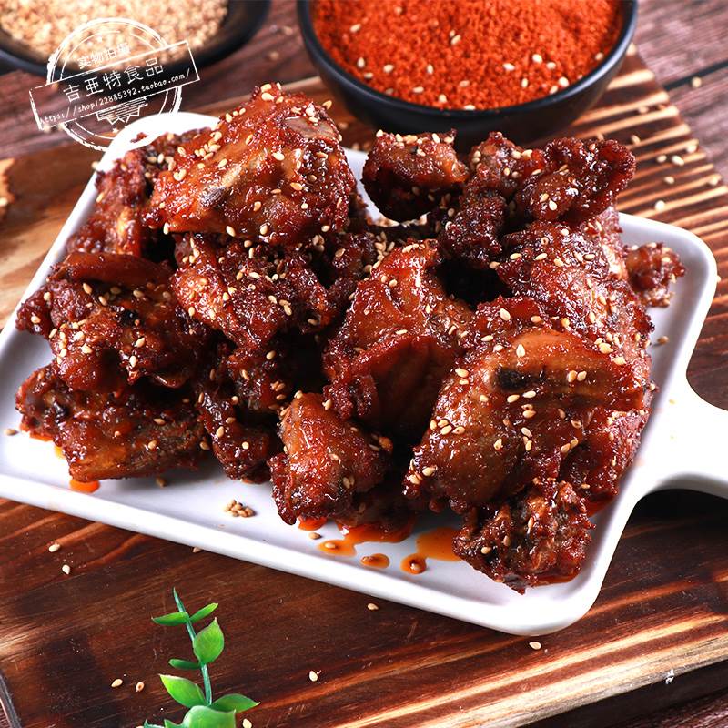 新款 沈阳qq鸡架中街盛京特产半成品蜜汁鸡叉骨鸡肉油炸350g*5香