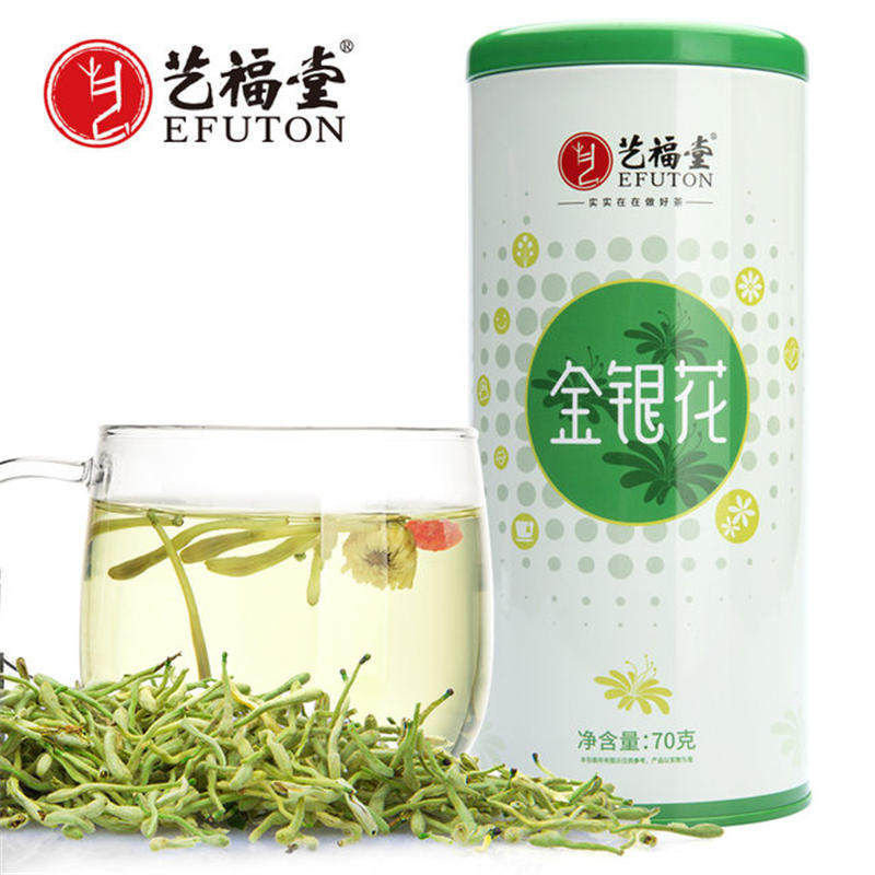 艺福堂金银花干花河南封丘金银花茶散装可搭菊花枸杞花草茶包邮