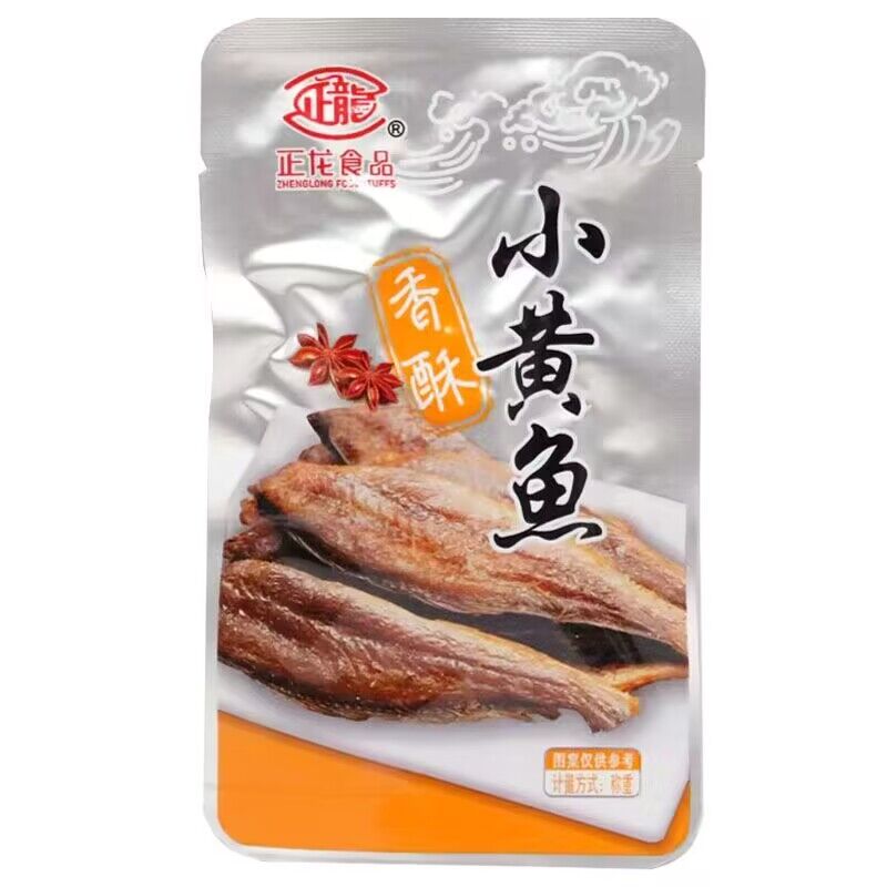 正龙食品香酥小黄鱼500g香辣味小鱼干舟山特产即食海鲜零食品小吃