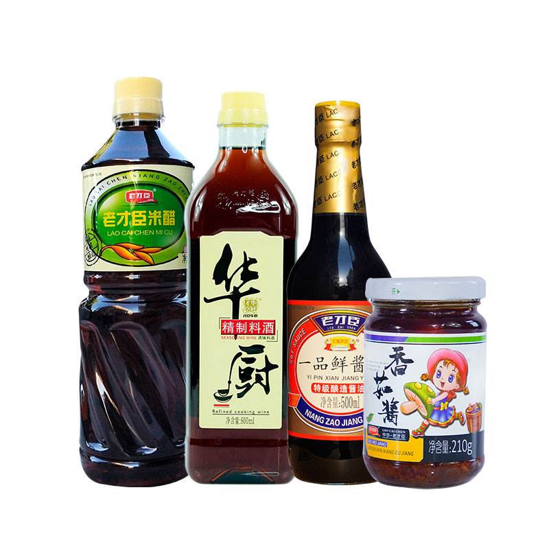 新款 一品鲜酱油+米醋+华厨料酒+香菇酱家用厨房调味品组合套装包