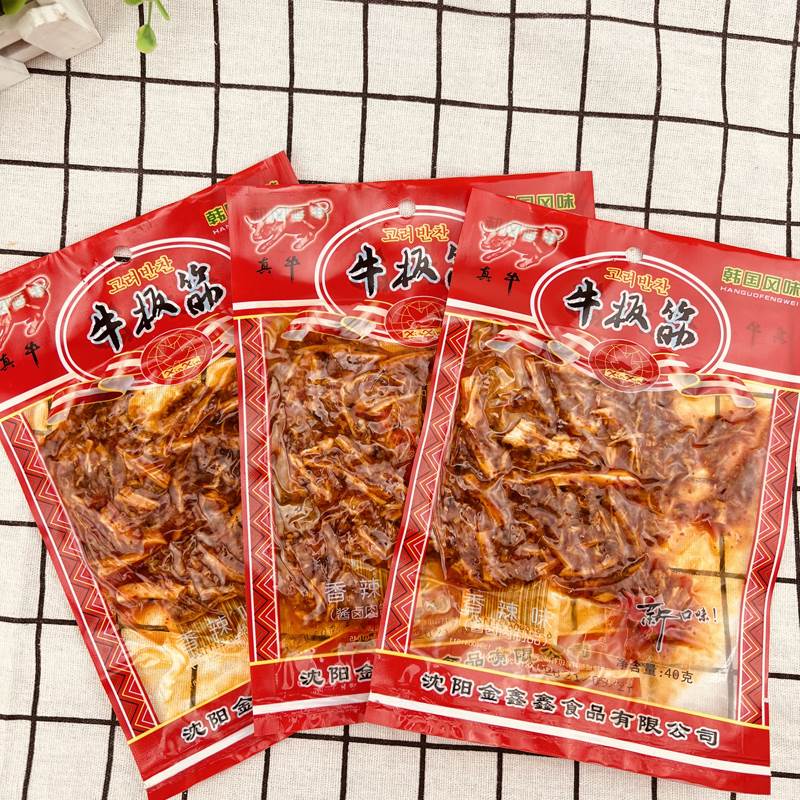 新款 网红大袋沈阳特产真牛牛板筋延边牛板筋小包装香辣内蒙古特