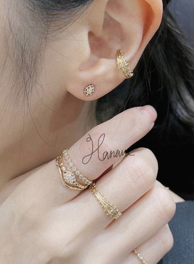 nojess人气蕾丝花边套装耳钉戒指