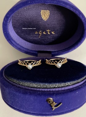 agete绝版蕾丝珍珠戒指复古