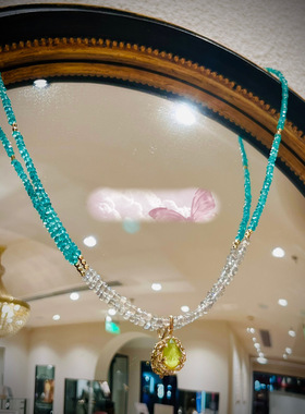 日本天然多宝石碧玺项链