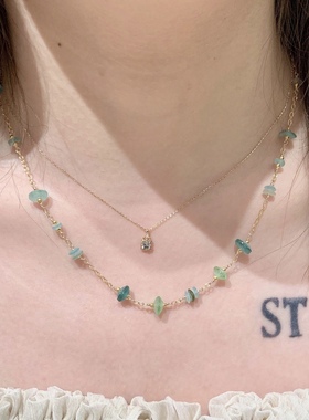 日本古罗马老琉璃彩宝项链手链