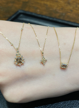 agete雪花闪棕方锆水晶钻女戒指