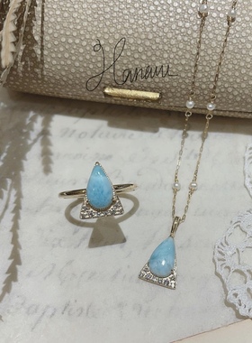 agete治愈温柔天然海纹石戒指