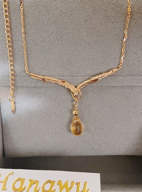 nojess限定V形羽毛挂吊坠项链