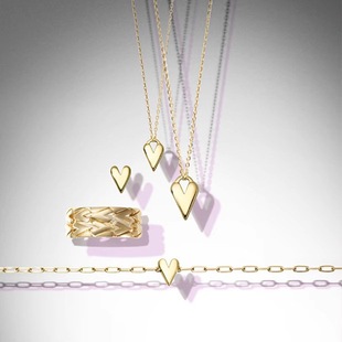 日本新款star jewelry 天使之心 爱心love锁骨项链手链纯银镀金