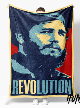 菲德尔卡斯特罗Castro人物周边海报风午休盖毯沙发毯空调被毛毯
