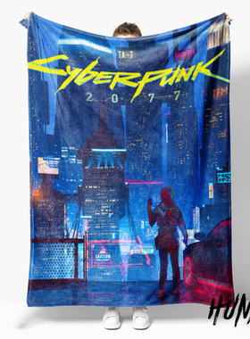赛博朋克2077夜之城圣多明哥太平洲午休毯沙发毯空调毯子盖毯毛毯