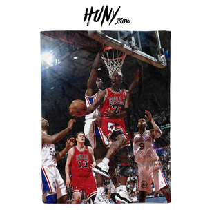 飞人迈克尔乔丹篮球主题潮牌定制加绒空调被毛毯床单被子沙发毯子