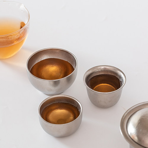 瓷到了纯钛茶杯品茗杯单个装