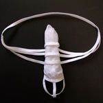 男士性感丁字裤T裤男士捆绑JJ套牛奶丝透明低腰镂空冰丝内裤T-129