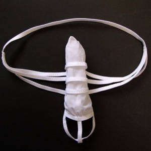 男士性感丁字裤T裤男士捆绑JJ套牛奶丝透明低腰镂空冰丝内裤T-129