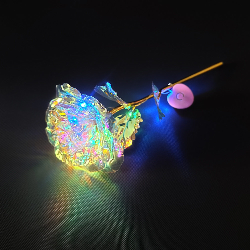 七彩炫光玫瑰花星空玫瑰花七夕浪漫情人节送老婆女友闺蜜生日礼物