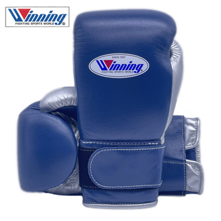WINNING拳击手套 比赛手套 日本手工制作可定制 海军蓝银