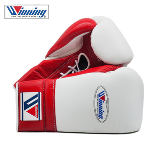 WINNING BOXING高端职业专业拳击格斗比赛训练拳套日本定制款白红